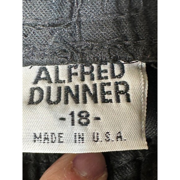 Alfred Dunner Pants Slacks Wm's 18 Black Pull-On Side Pockets Belt Loops - Picture 3 of 6
